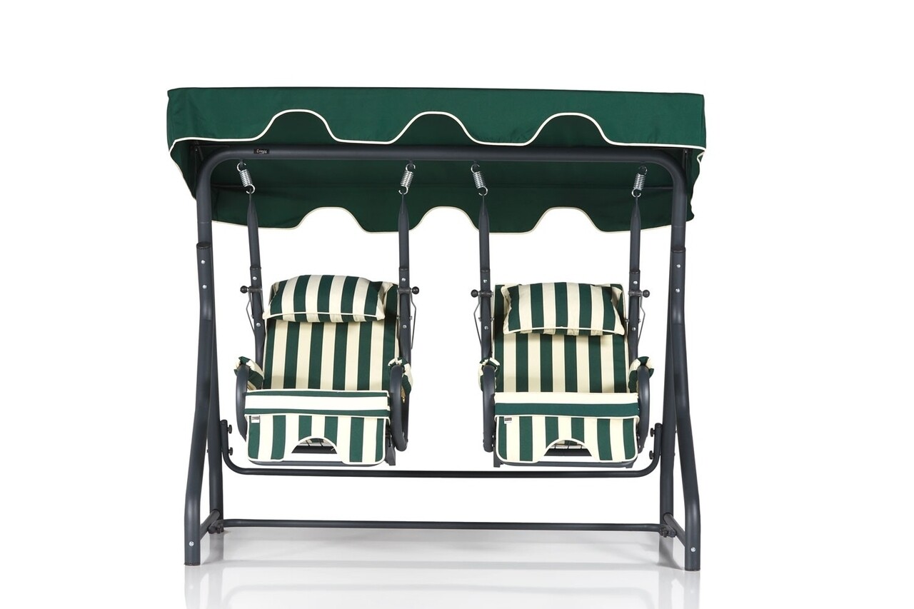 Balansoar Daisy-1, Clara, 2 locuri, alb/verde/negru - imagine 4